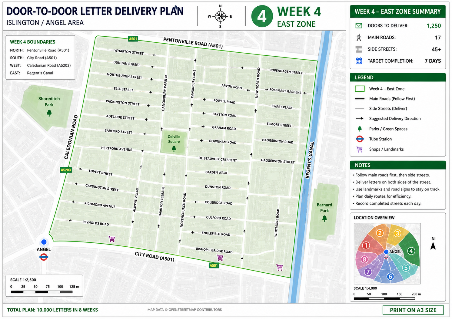 Week 4 delivery planner